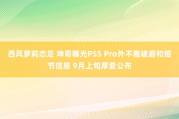 西风萝莉恋足 坤哥曝光PS5 Pro外不雅磋磨和细节信息 9月上旬厚爱公布