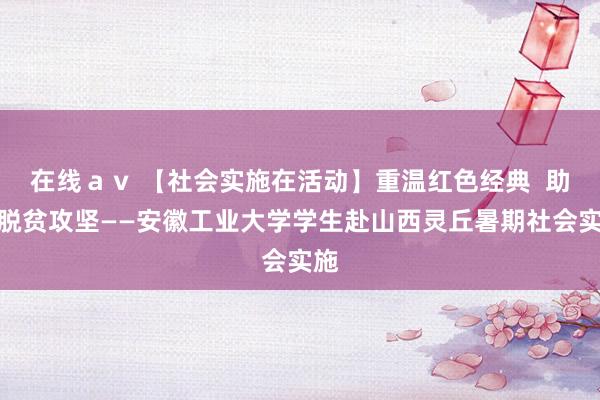 在线ａｖ 【社会实施在活动】重温红色经典  助力脱贫攻坚——安徽工业大学学生赴山西灵丘暑期社会实施