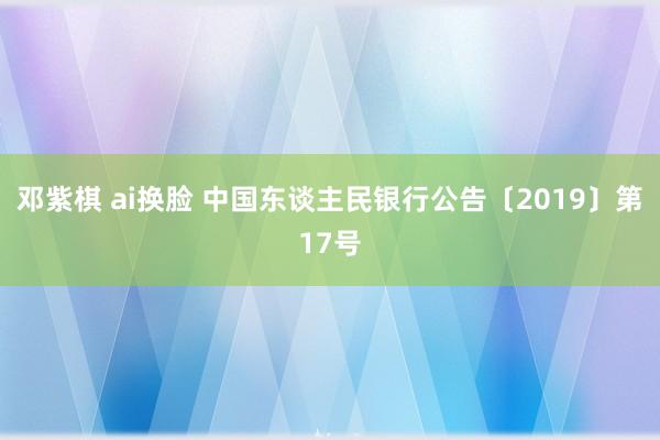 邓紫棋 ai换脸 中国东谈主民银行公告〔2019〕第17号