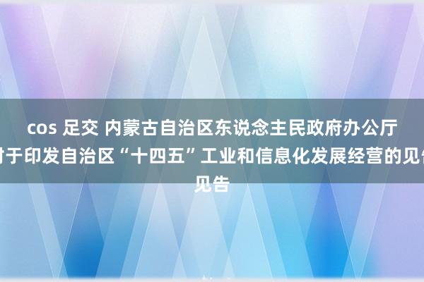 cos 足交 内蒙古自治区东说念主民政府办公厅对于印发自治区“十四五”工业和信息化发展经营的见告