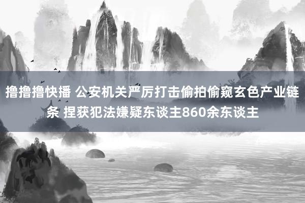 撸撸撸快播 公安机关严厉打击偷拍偷窥玄色产业链条 捏获犯法嫌疑东谈主860余东谈主