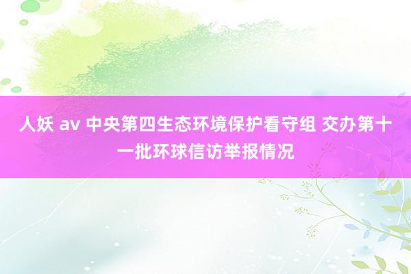 人妖 av 中央第四生态环境保护看守组 交办第十一批环球信访举报情况